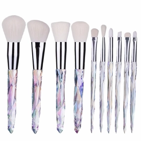 10 Pieces Professional Makeup Brush Set Cosmetics Blush Foundation Brush Eye Shadow Lip Brow Makeup Brush Set(Black)