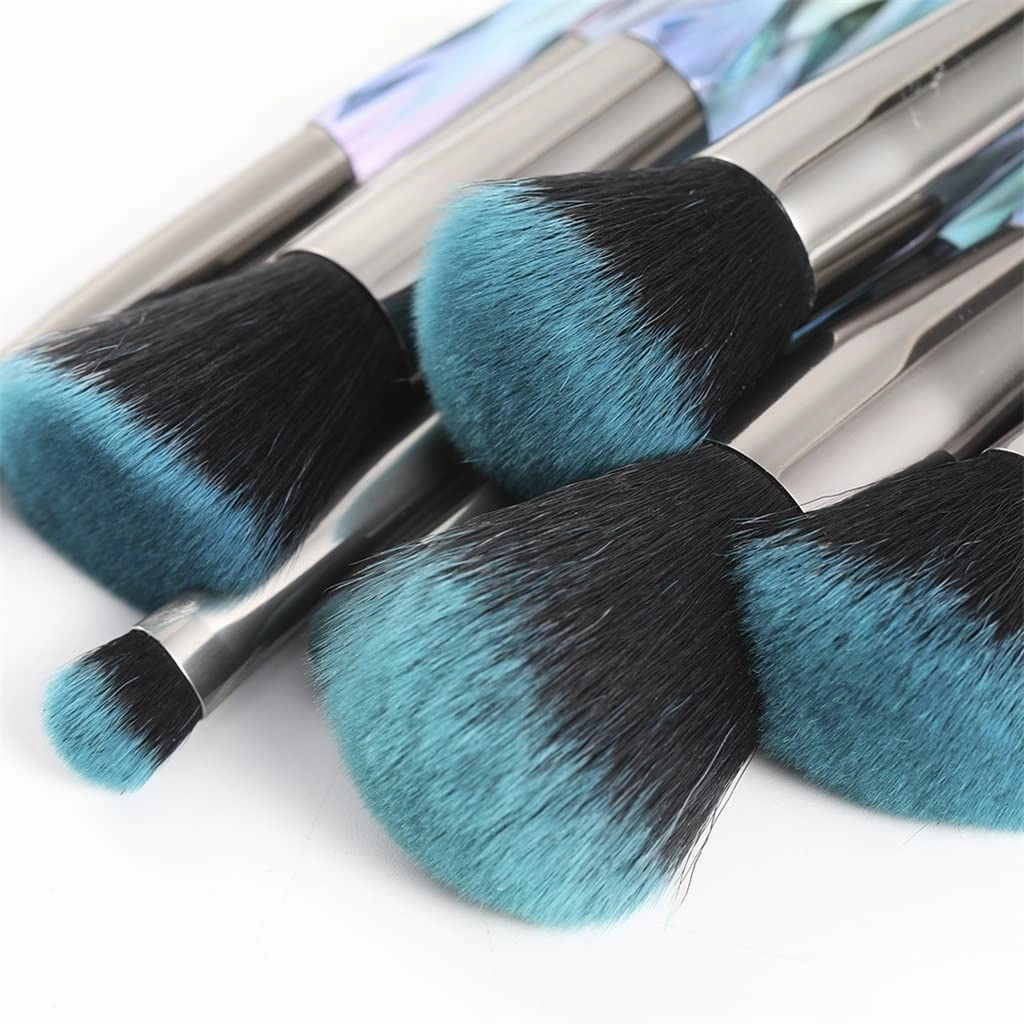 10 Pieces Professional Makeup Brush Set Cosmetics Blush Foundation Brush Eye Shadow Lip Brow Makeup Brush Set(Black)