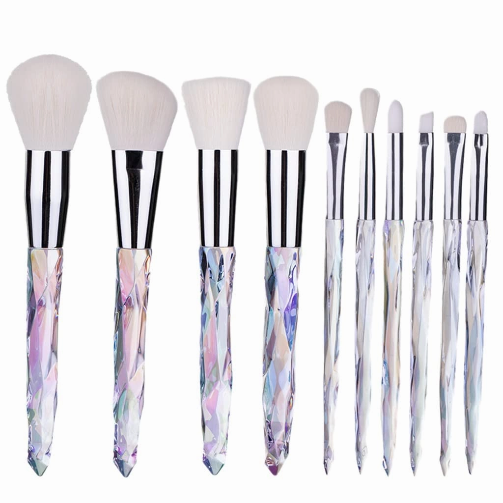 10 Pieces Professional Makeup Brush Set Cosmetics Blush Foundation Brush Eye Shadow Lip Brow Makeup Brush Set(Black)