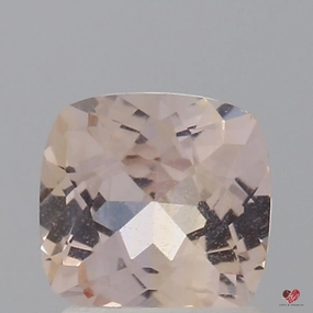 1.35cts Square Cushion Medium Peach Blush Champagne Sapphire