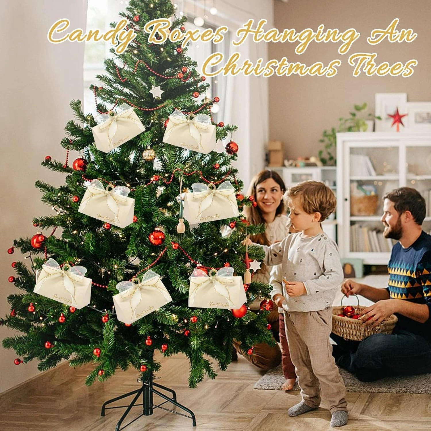 20Pcs Wedding Favour Candy Boxes Set,Elegant Candy Boxes with Wooden Ring Ribbon,Europe Style Paper Sweets Box Gift Wrap Boxes for Guests Party Wedding Decoration Candy Chocolate