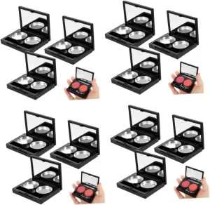 3 Sets Portable Eyeshadow Cases Refillable Empty Eyeshadow Boxes for Makeup Organization Compact Design for Travel for Creams and Powders