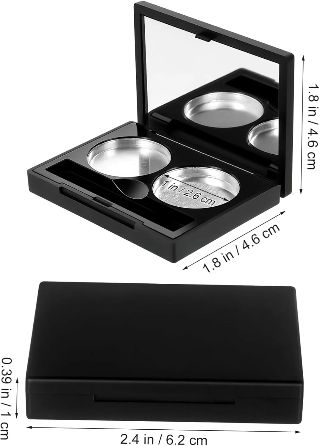 3 Sets Portable Eyeshadow Cases Refillable Empty Eyeshadow Boxes for Makeup Organization Compact Design for Travel for Creams and Powders