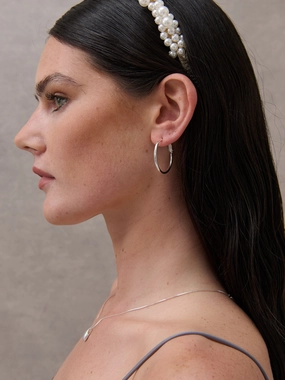 30mm Classic Sterling Silver Plated Hoops