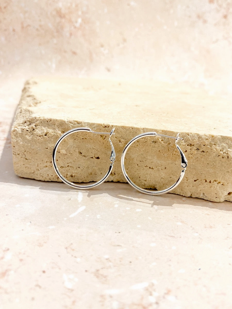 30mm Classic Sterling Silver Plated Hoops