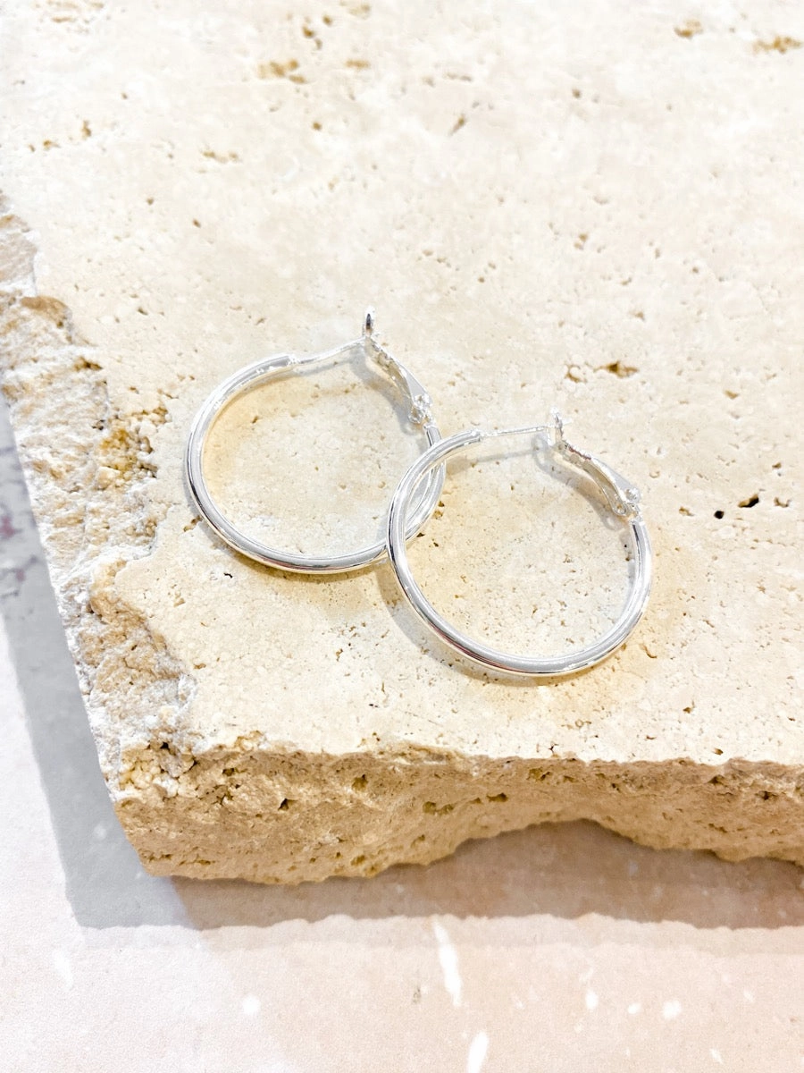 30mm Classic Sterling Silver Plated Hoops