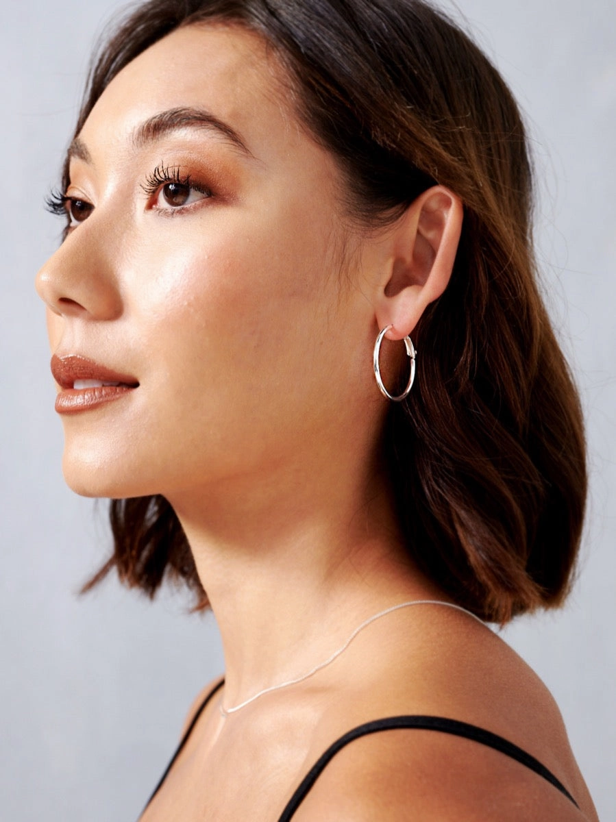30mm Classic Sterling Silver Plated Hoops