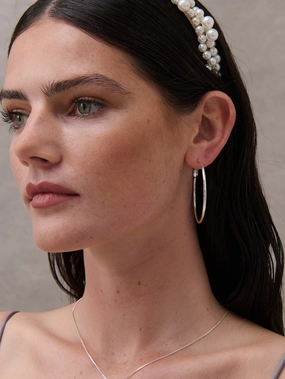 50mm Classic Sterling Silver Plated Hoops