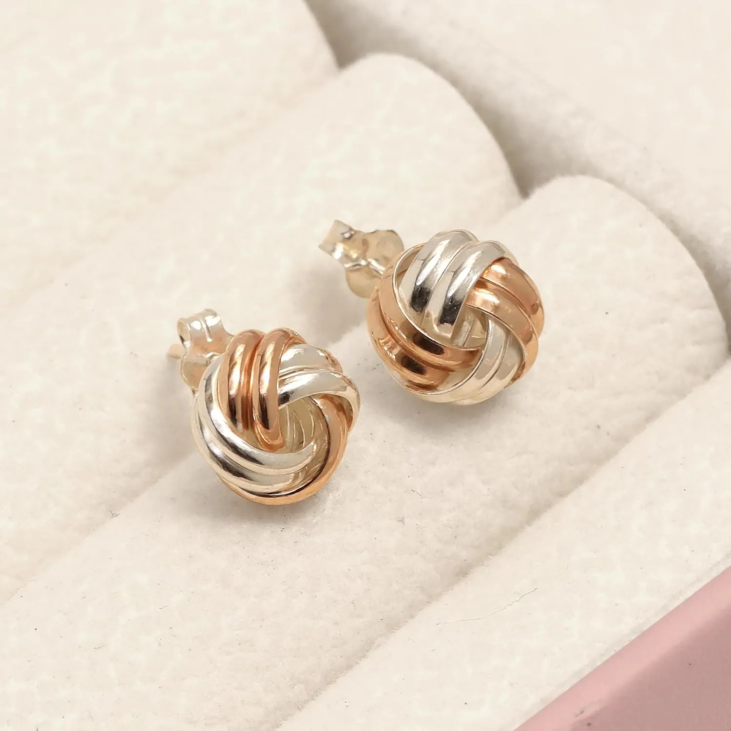925 Sterling Silver Love-Knot Earring Stud Jewelry Italian Design Lightweight Twisted Love Knot Stud Earrings for Women | Celtic Knot Stud Earrings