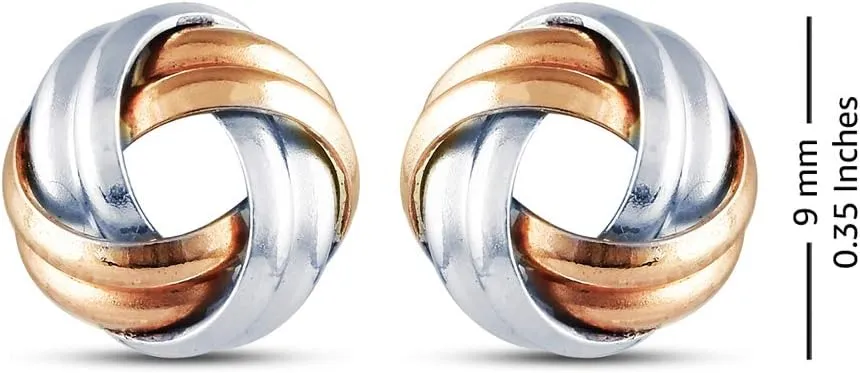 925 Sterling Silver Love-Knot Earring Stud Jewelry Italian Design Lightweight Twisted Love Knot Stud Earrings for Women | Celtic Knot Stud Earrings