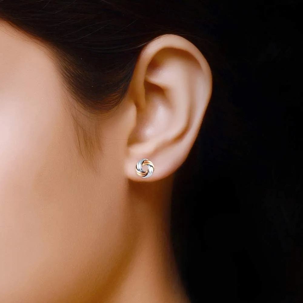 925 Sterling Silver Love-Knot Earring Stud Jewelry Italian Design Lightweight Twisted Love Knot Stud Earrings for Women | Celtic Knot Stud Earrings