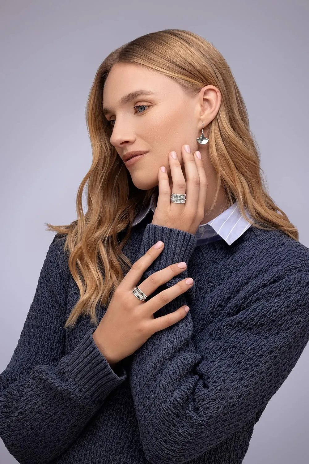 925 Sterling Silver Wide Ring Multi Texture and Beads, Oxidized, Vintage Look Stylish Hypoallergenic, Nickel and Lead-free, Artisan Handcrafted Designer Collection Made in Israel (Size 5-11)
