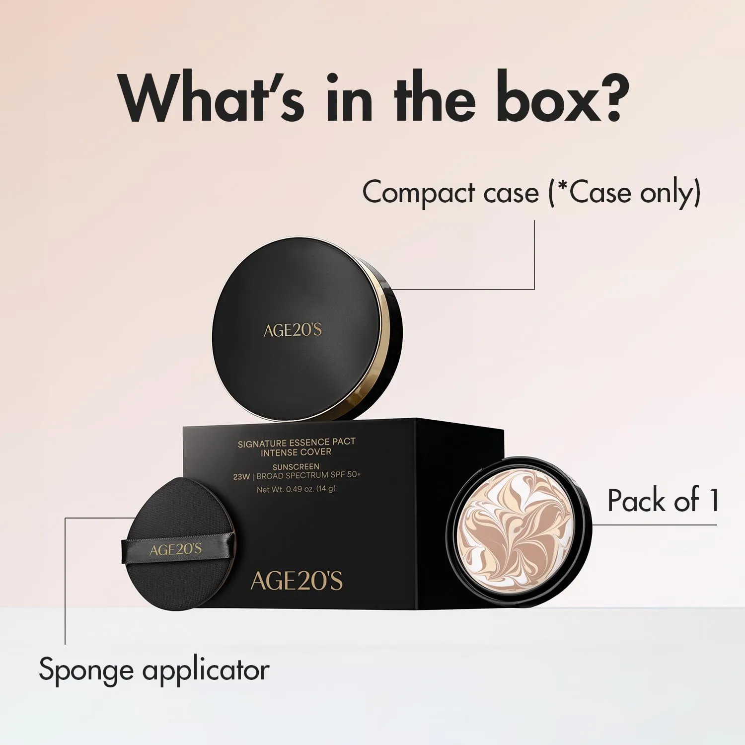 AGE20'S Signature Essence Pact SPF 50  | Pack of 1 | 27C HONEY | Cream Foundation, Dewy Finish, Natural Coverage | Korean Cushion Foundation
