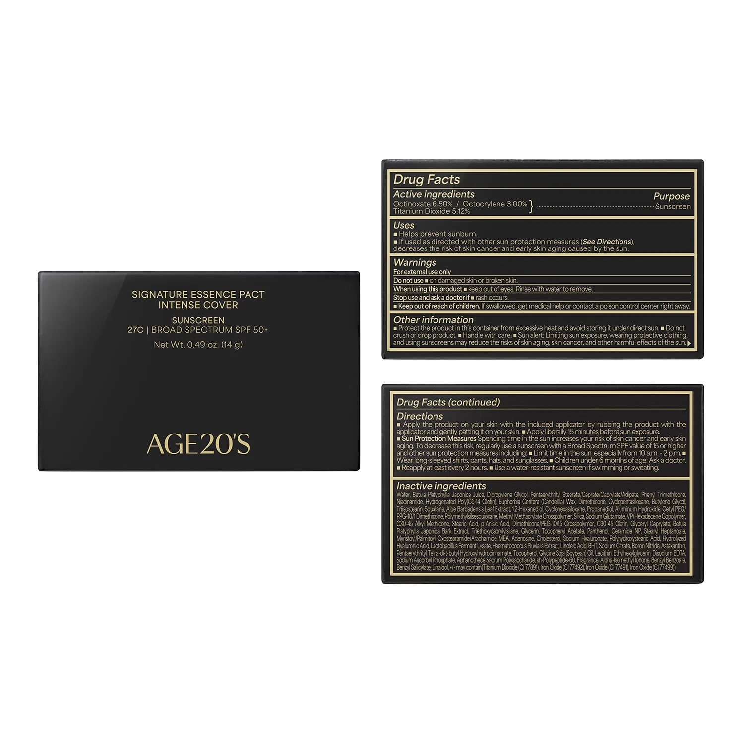 AGE20'S Signature Essence Pact SPF 50  | Pack of 1 | 27C HONEY | Cream Foundation, Dewy Finish, Natural Coverage | Korean Cushion Foundation