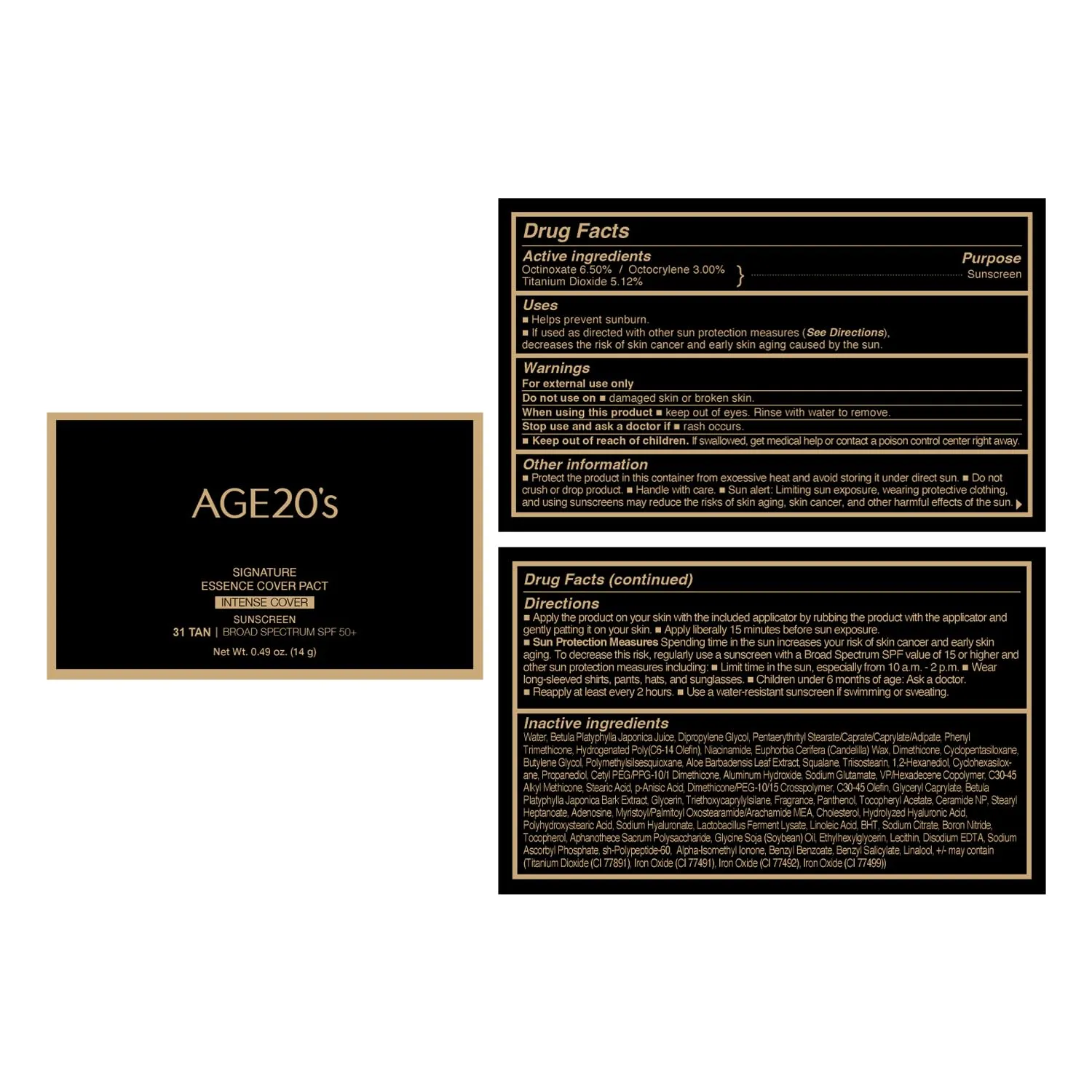 AGE20'S Signature Essence Pact SPF 50  | Pack of 1 | 31 Medium Tan | Cream Foundation, Dewy Finish, Natural Coverage | Korean Cushion Foundation