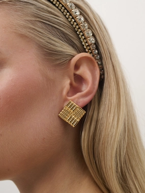 Alannah Square 18K Gold Plated Earrings
