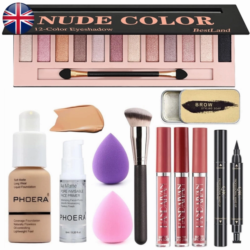 All in One Makeup Set 12 Colors Eyeshadow Palette Matte Foundation Face Primer (UK ONLY)