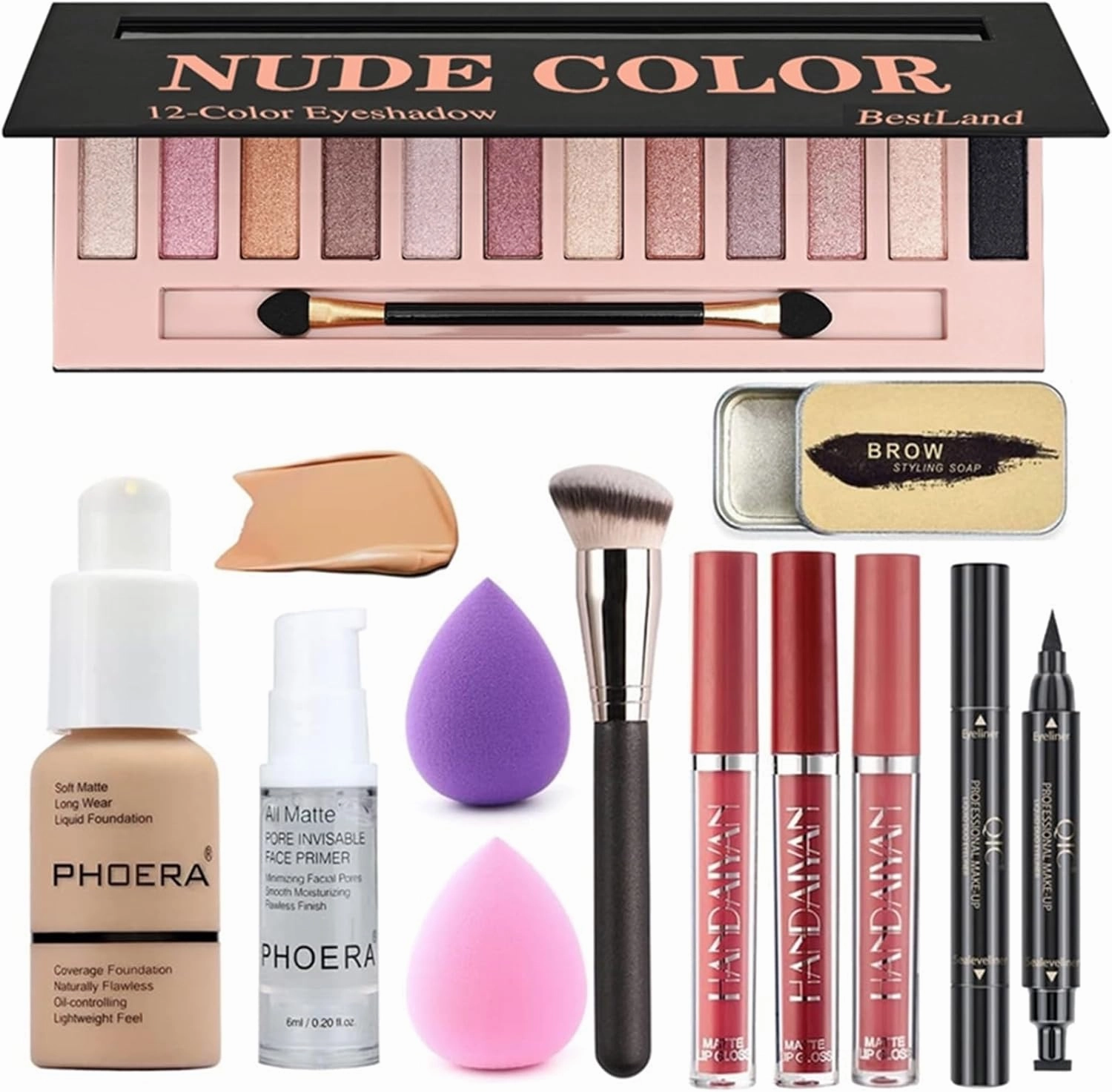All in One Makeup Set 12 Colors Eyeshadow Palette Matte Foundation Face Primer (UK ONLY)