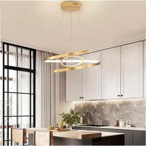 Aluminum Pendant Lights Bar Dining Room Lamp Fixtures Modern LED Light Gold Hanglamp Compatible with Living Room Bedroom Lustre Pendente Ceiling Chandelier,Hanging Light(D45)