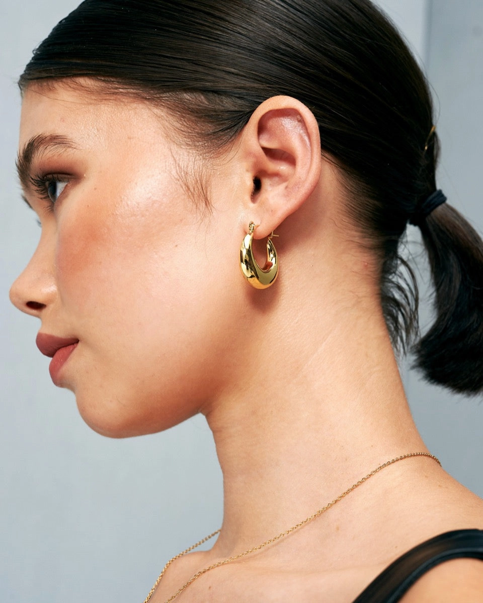 Amaline 18K Gold Plated Hoop Earrings