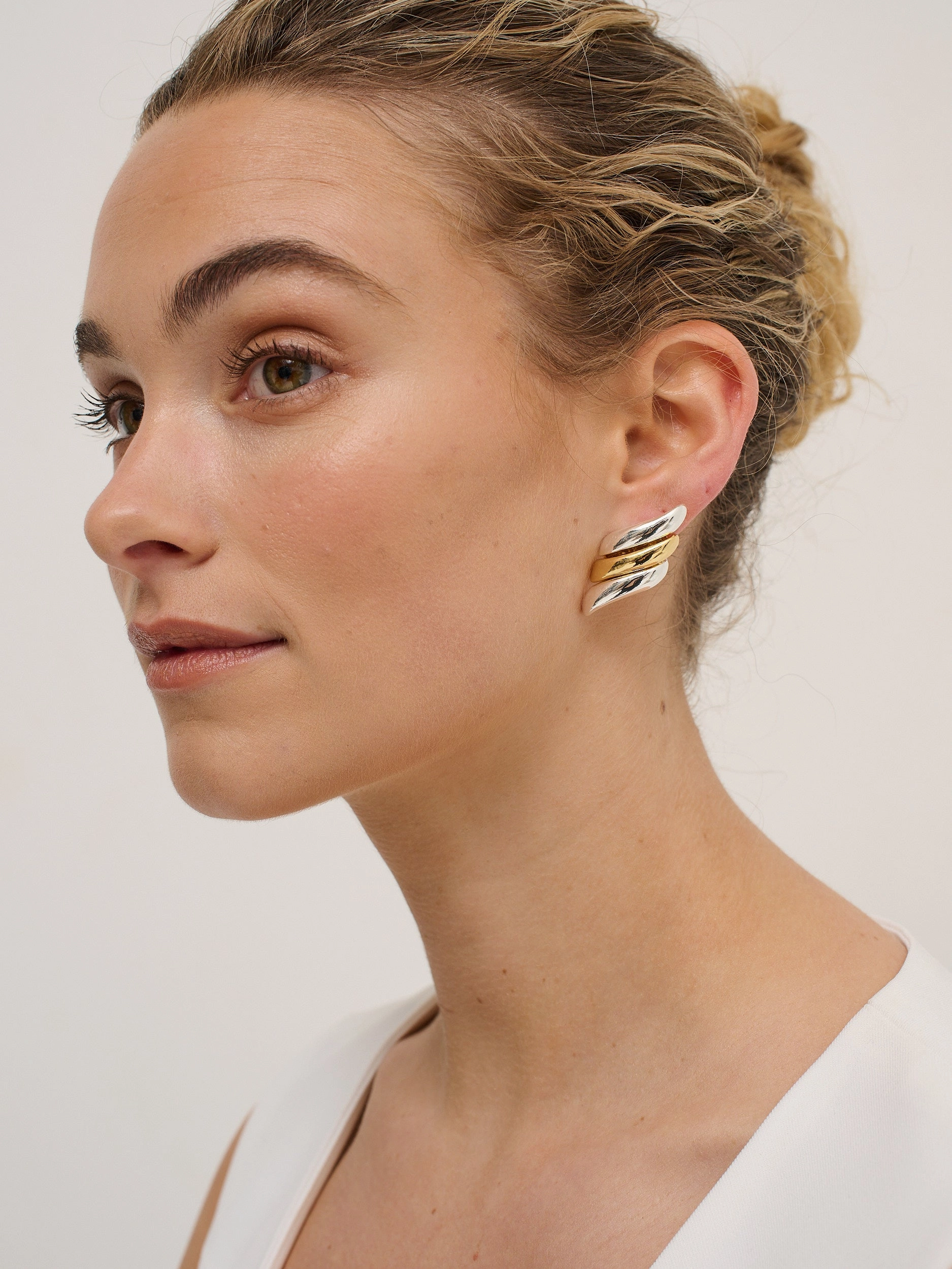Angel Duotone Plated Statement Earrings