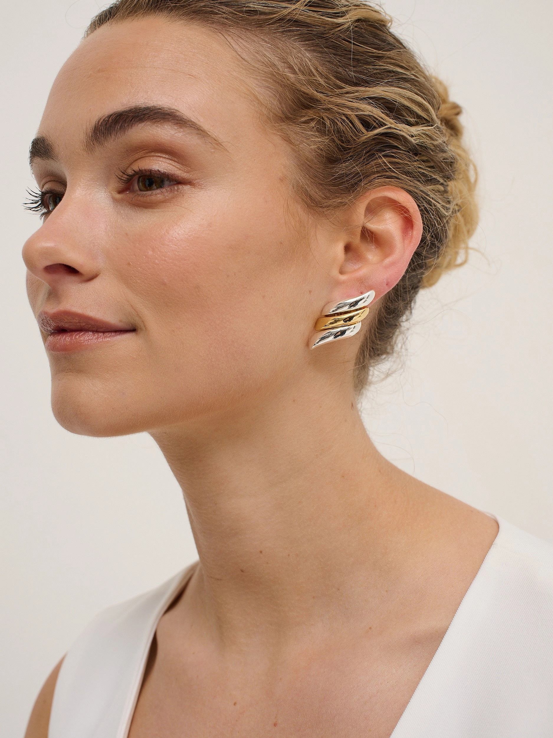 Angel Duotone Plated Statement Earrings