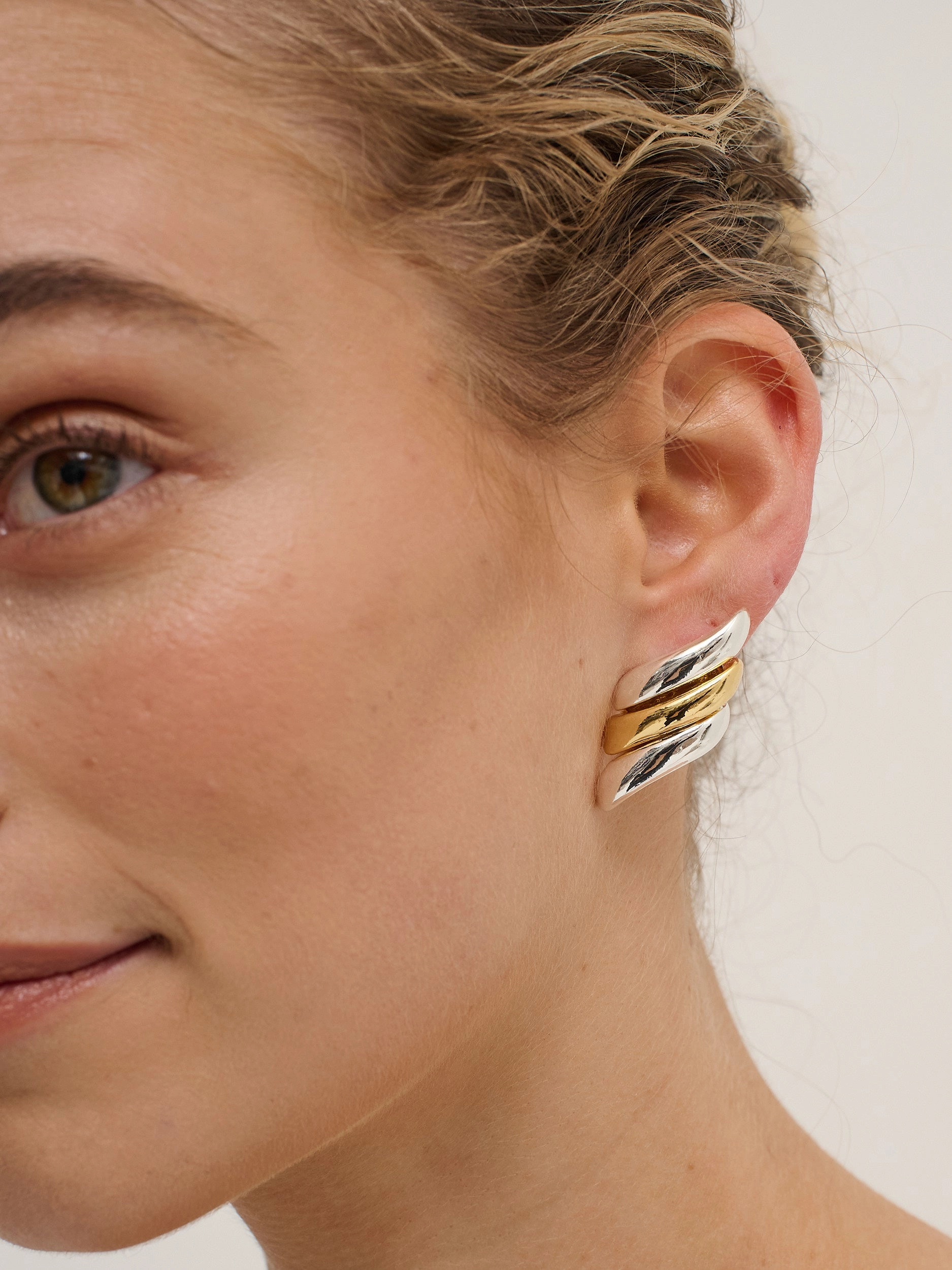 Angel Duotone Plated Statement Earrings