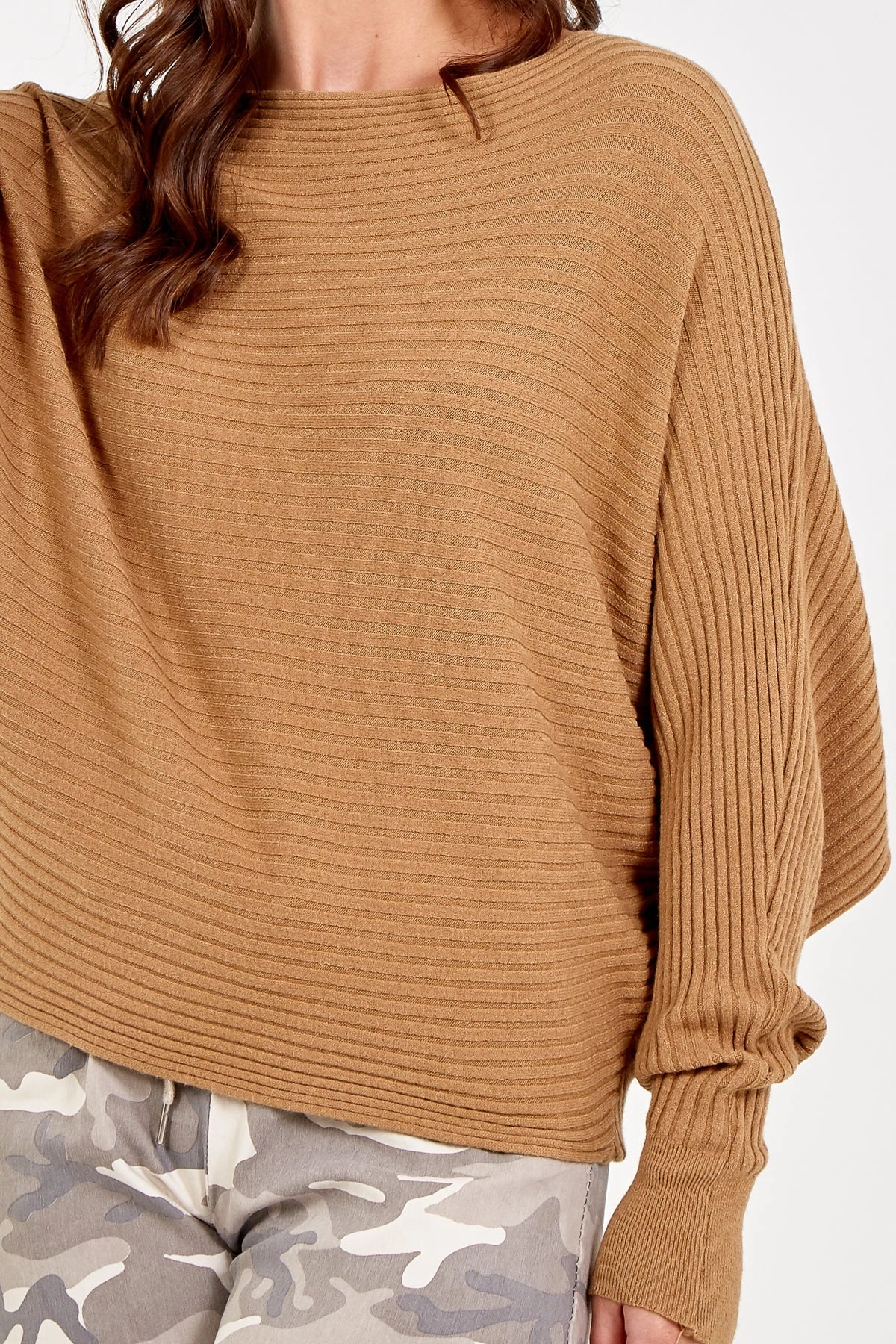 Batwing Ribbed Jumper