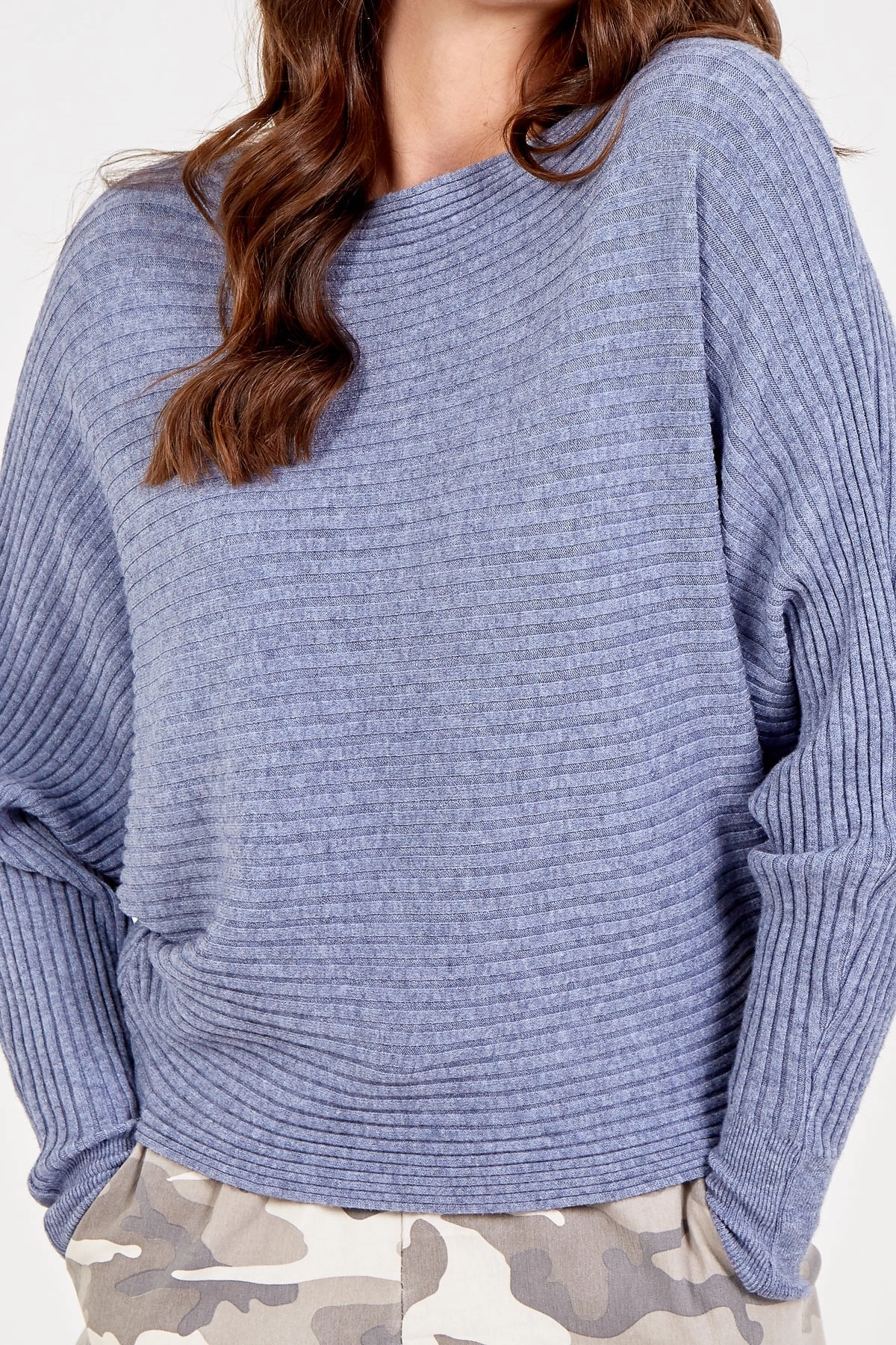 Batwing Ribbed Jumper