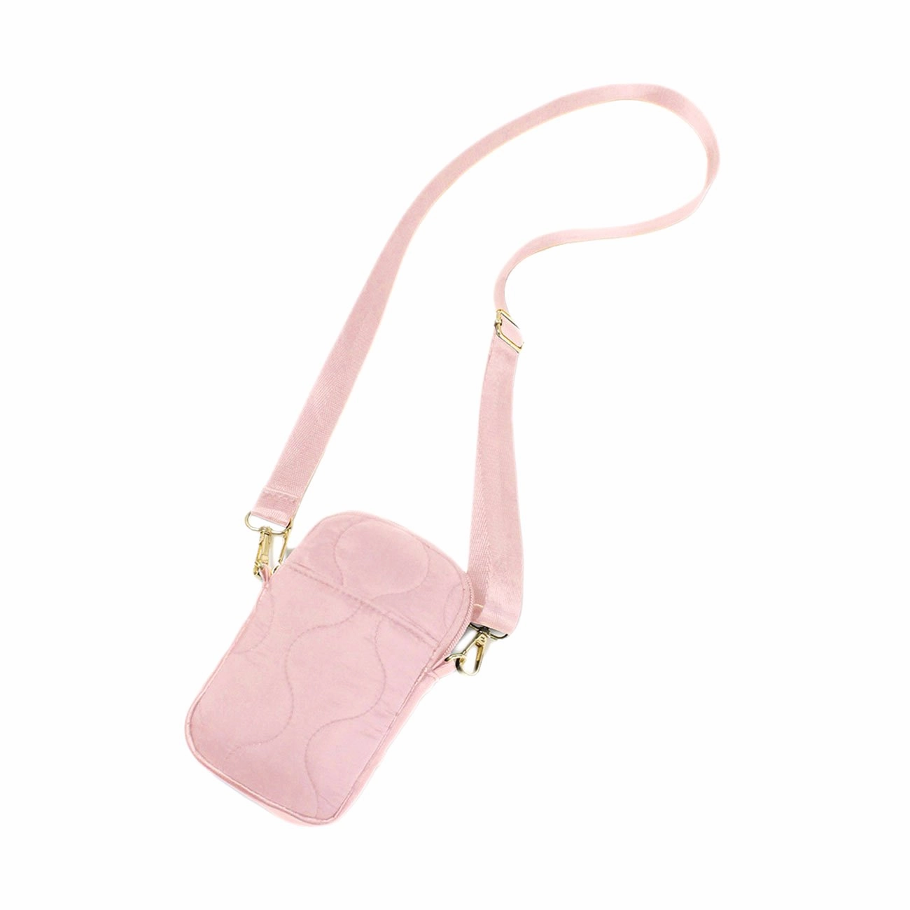Beige Wave Quilted Mini Crossbody Bag