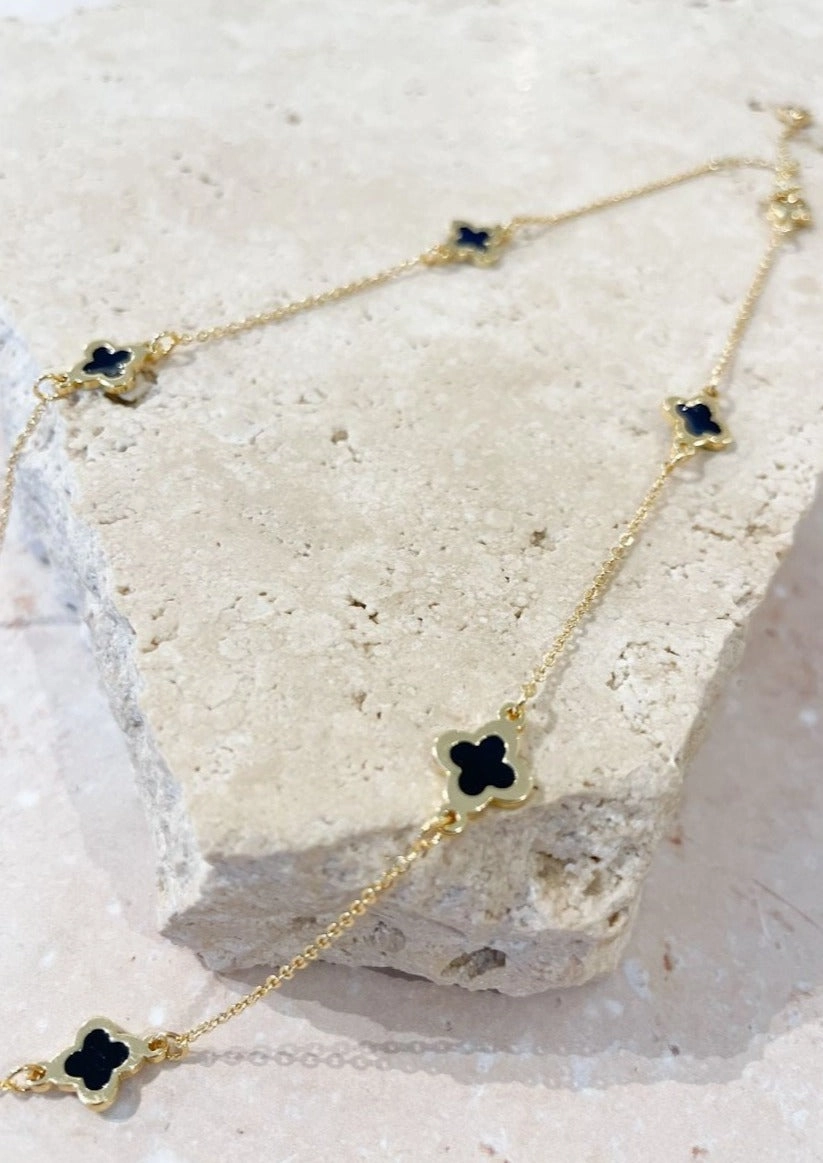 Black Clover Gold Plated Necklace