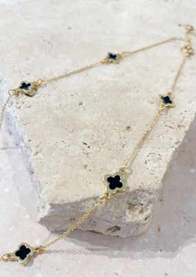 Black Clover Gold Plated Necklace
