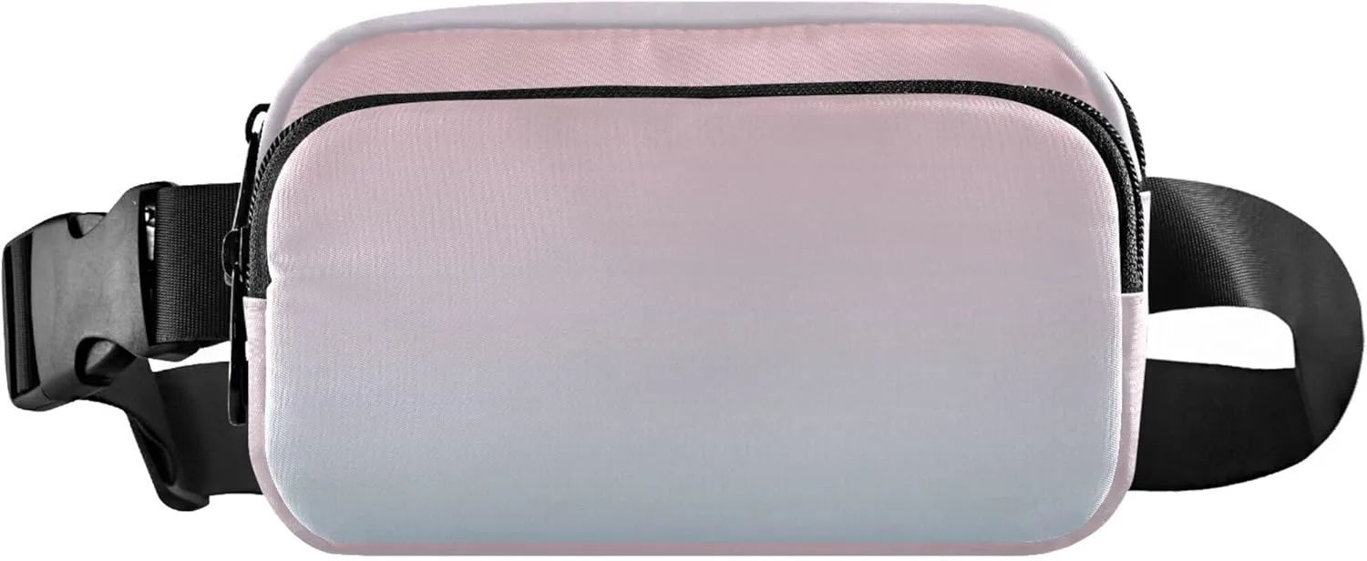 Blush Pink Light Blue Gradient Waterproof Women Fanny Packs Everywhere Belt Bag Pattern Crossbody Waist Bag