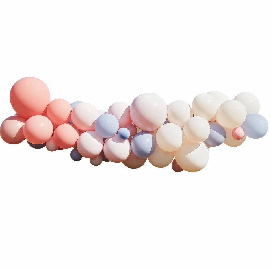 Blush, Nude & Blue Balloon Arch Kit (60 Pieces)