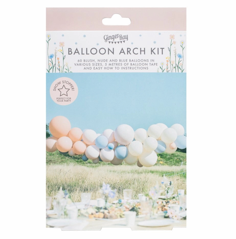 Blush, Nude & Blue Balloon Arch Kit (60 Pieces)