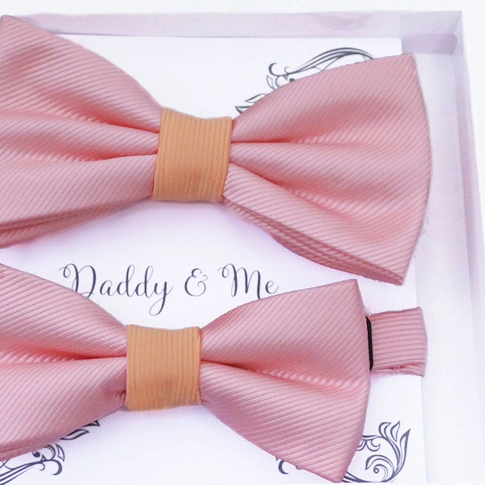 Blush peach Bow tie set daddy son, Daddy Grandpa and Me Father son matching, Kids adult bow tie, Adjustable pre tied bow High quality