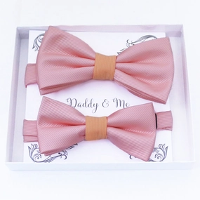 Blush peach Bow tie set daddy son, Daddy Grandpa and Me Father son matching, Kids adult bow tie, Adjustable pre tied bow High quality