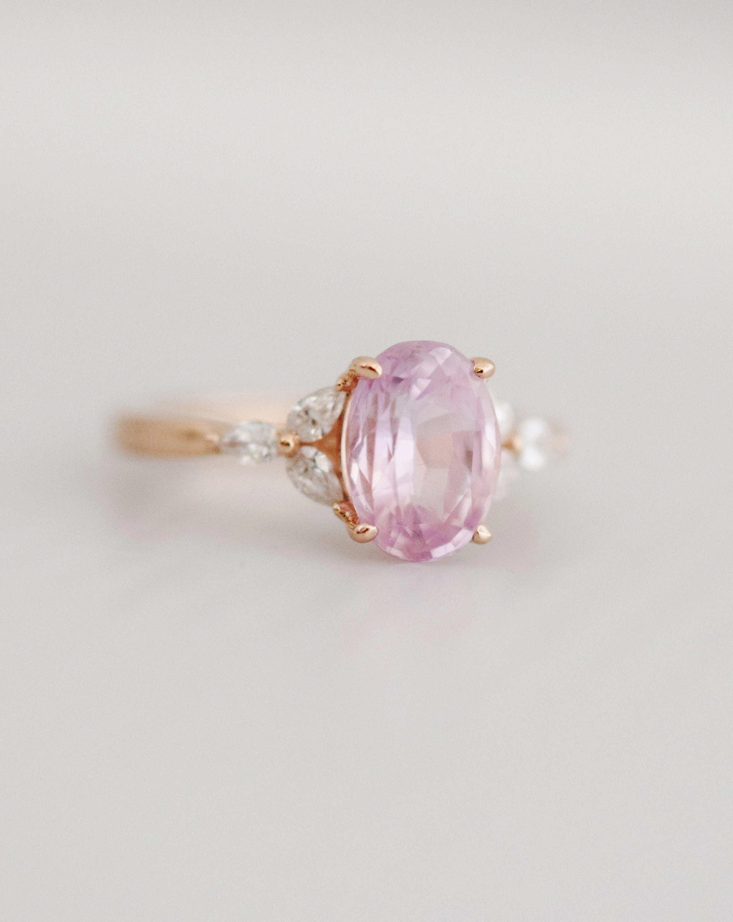 Blush Sapphire Trillium Ring