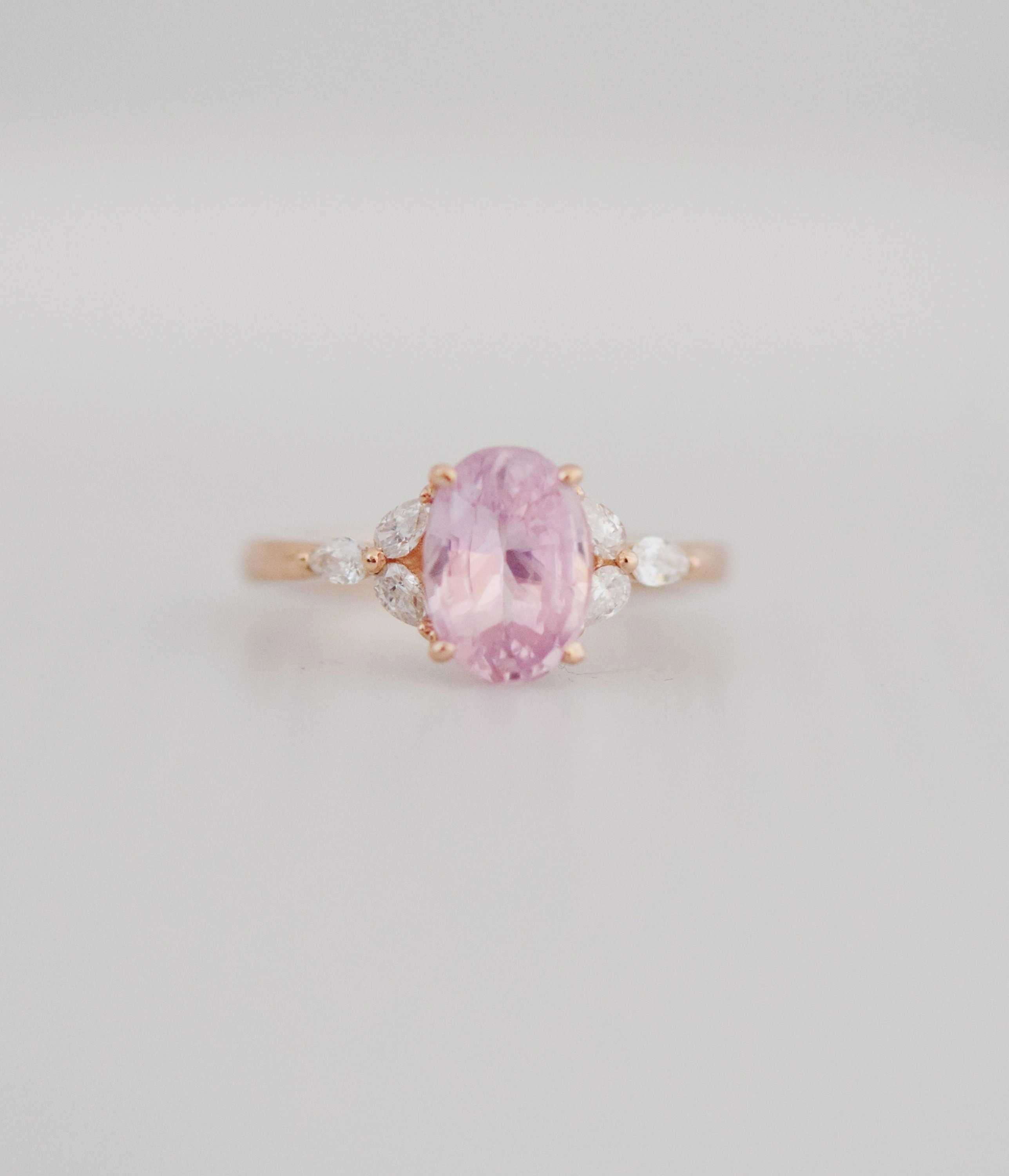 Blush Sapphire Trillium Ring