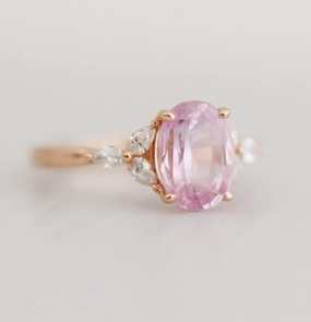 Blush Sapphire Trillium Ring