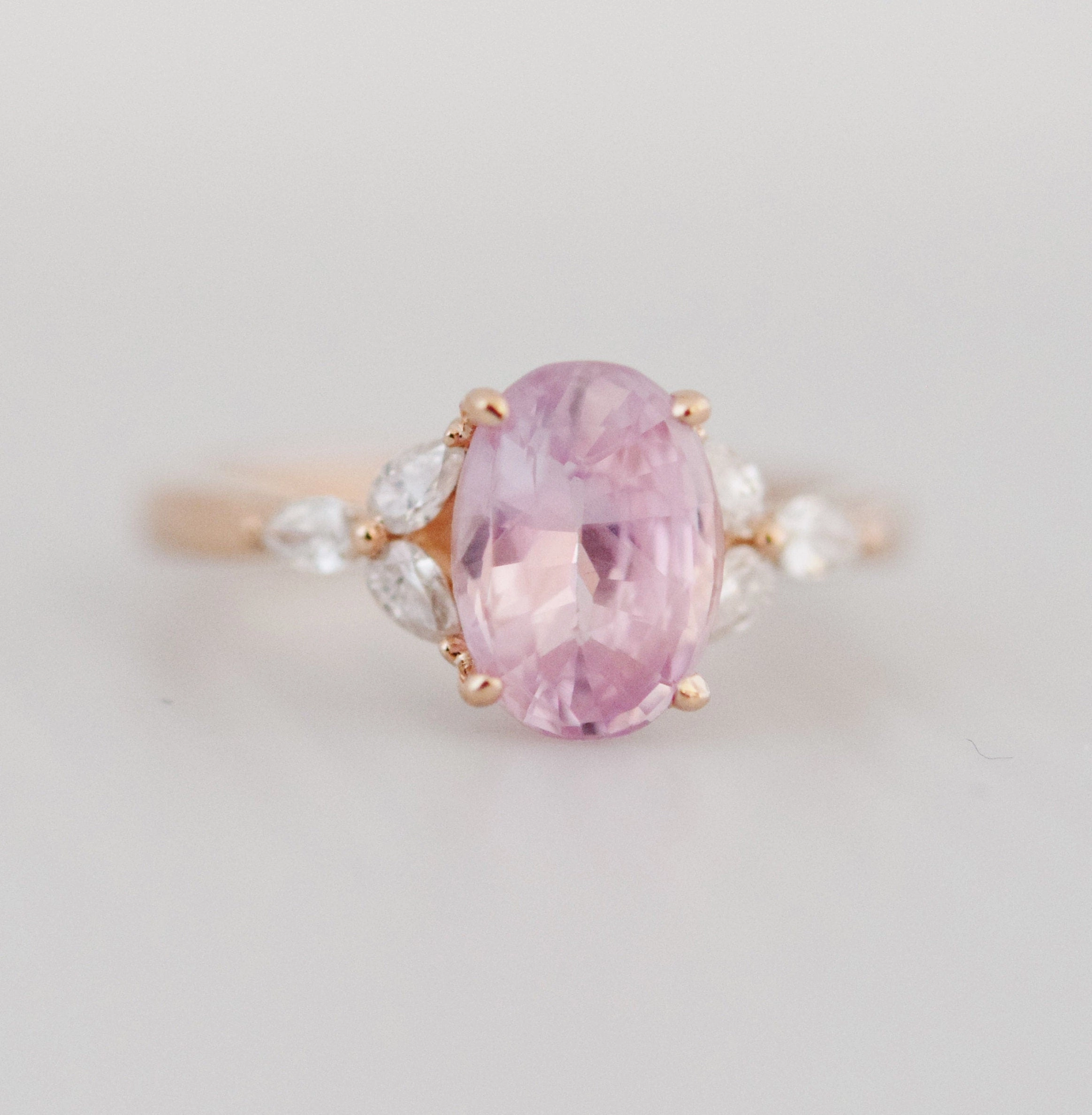 Blush Sapphire Trillium Ring