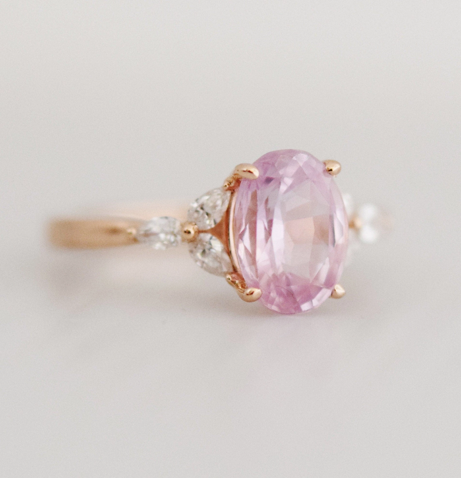Blush Sapphire Trillium Ring