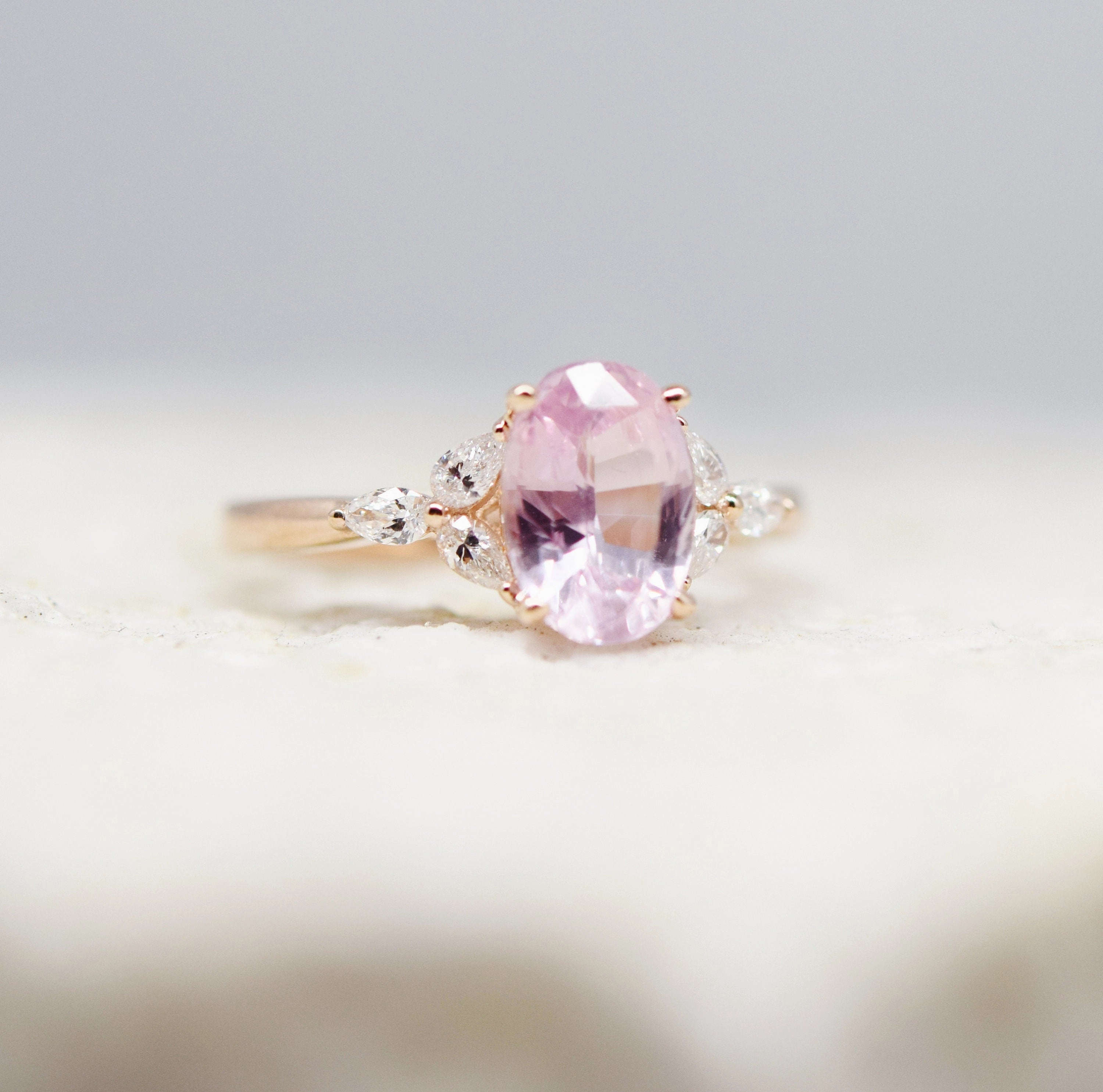 Blush Sapphire Trillium Ring