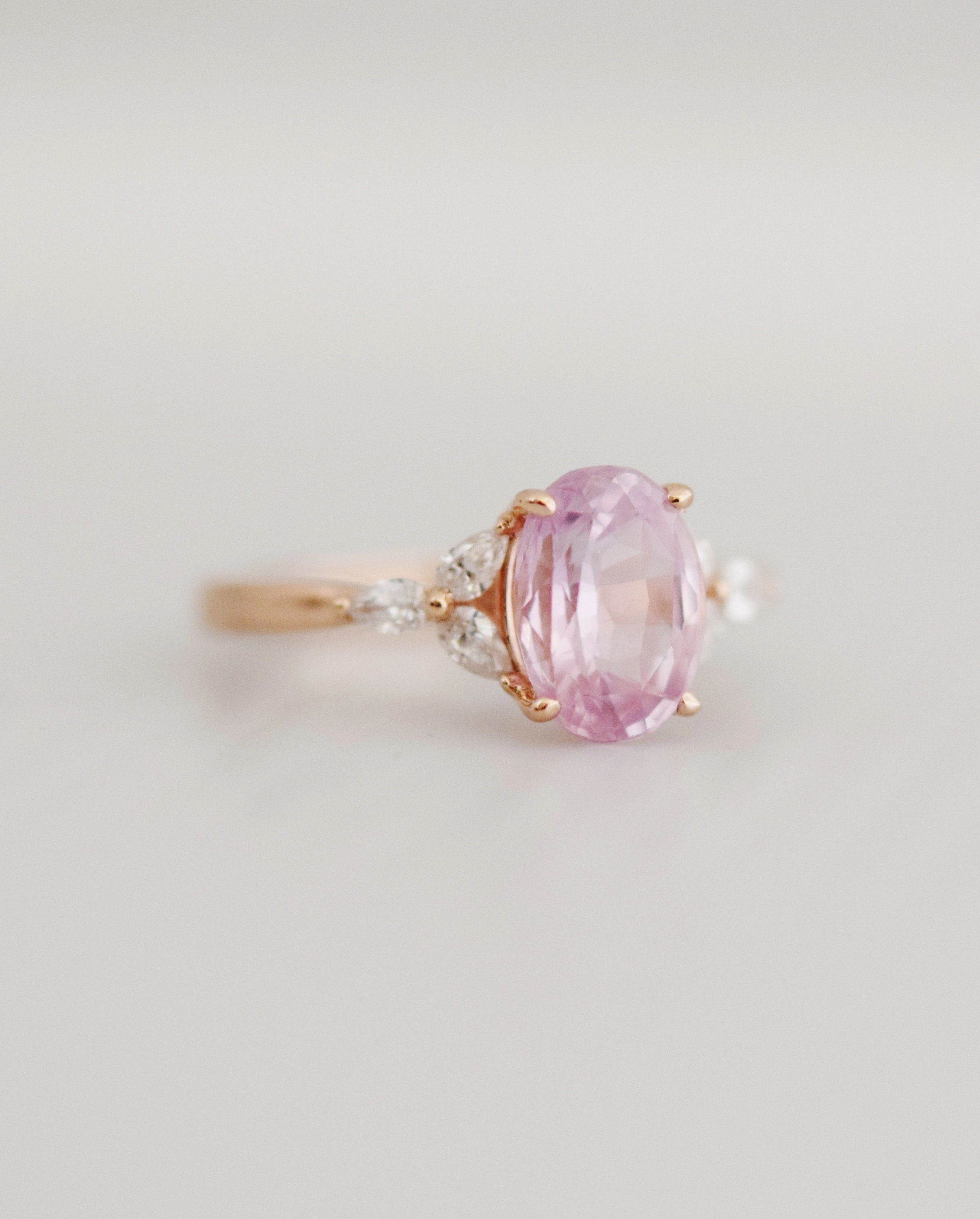 Blush Sapphire Trillium Ring