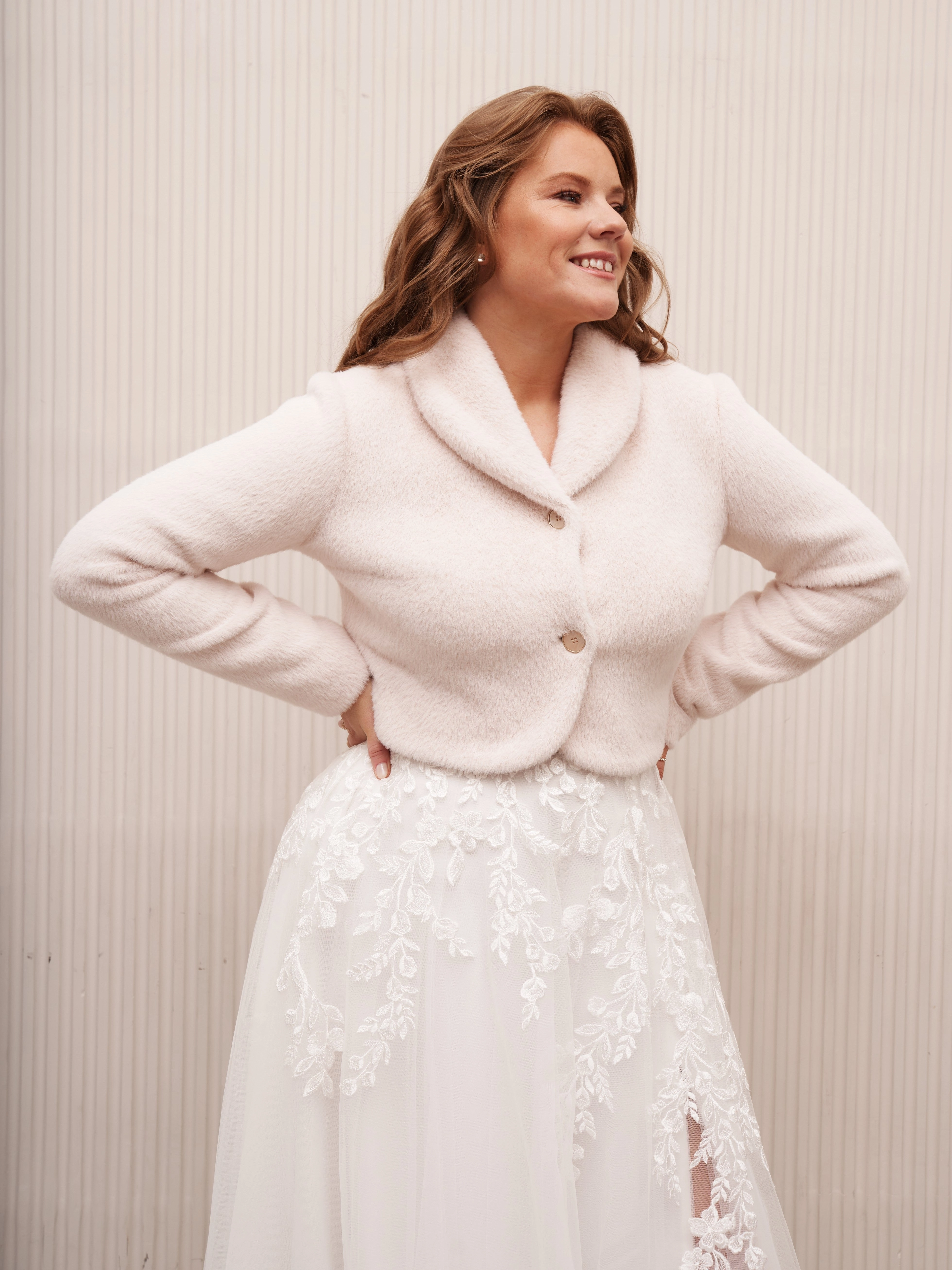 Blush Vegan Angora Bride Jacket
