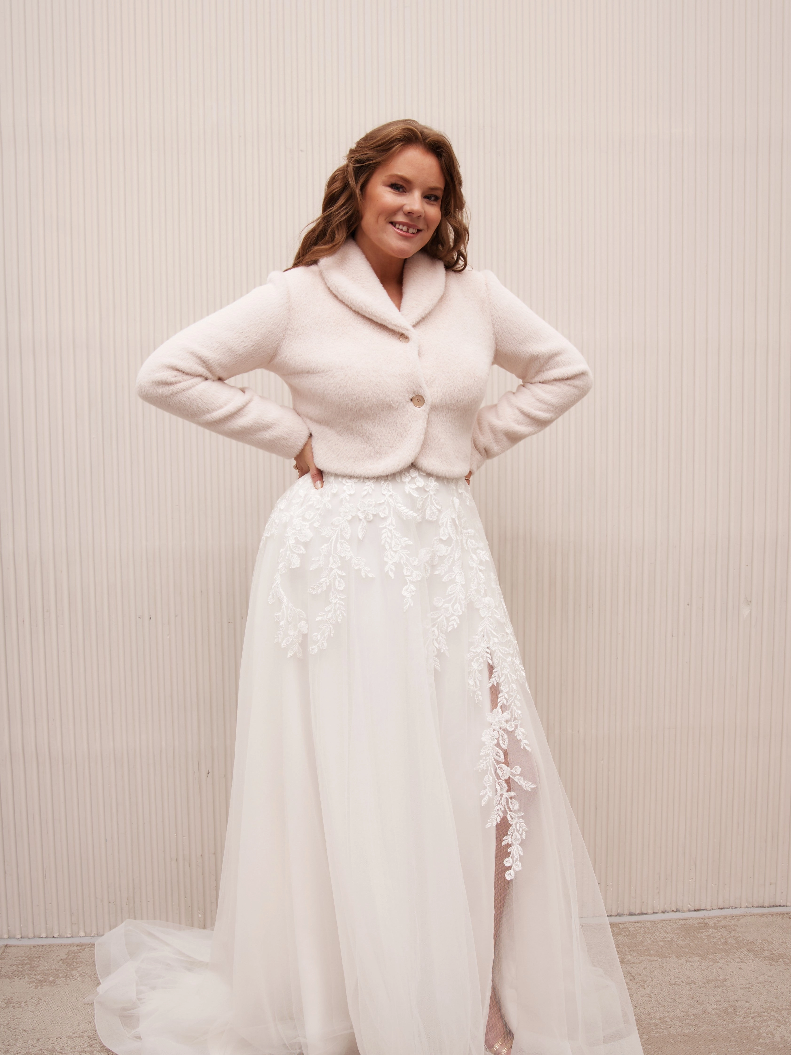 Blush Vegan Angora Bride Jacket