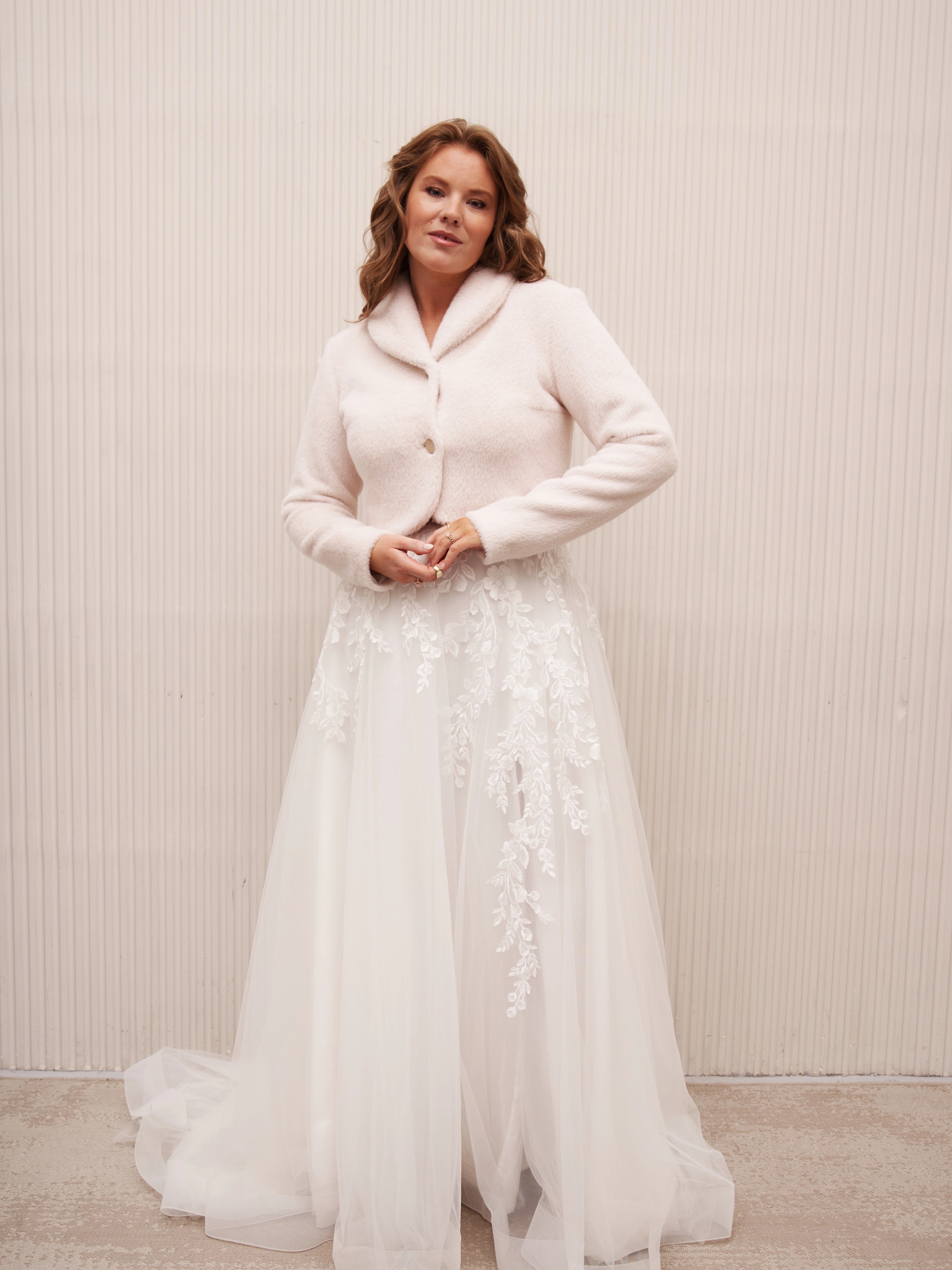 Blush Vegan Angora Bride Jacket