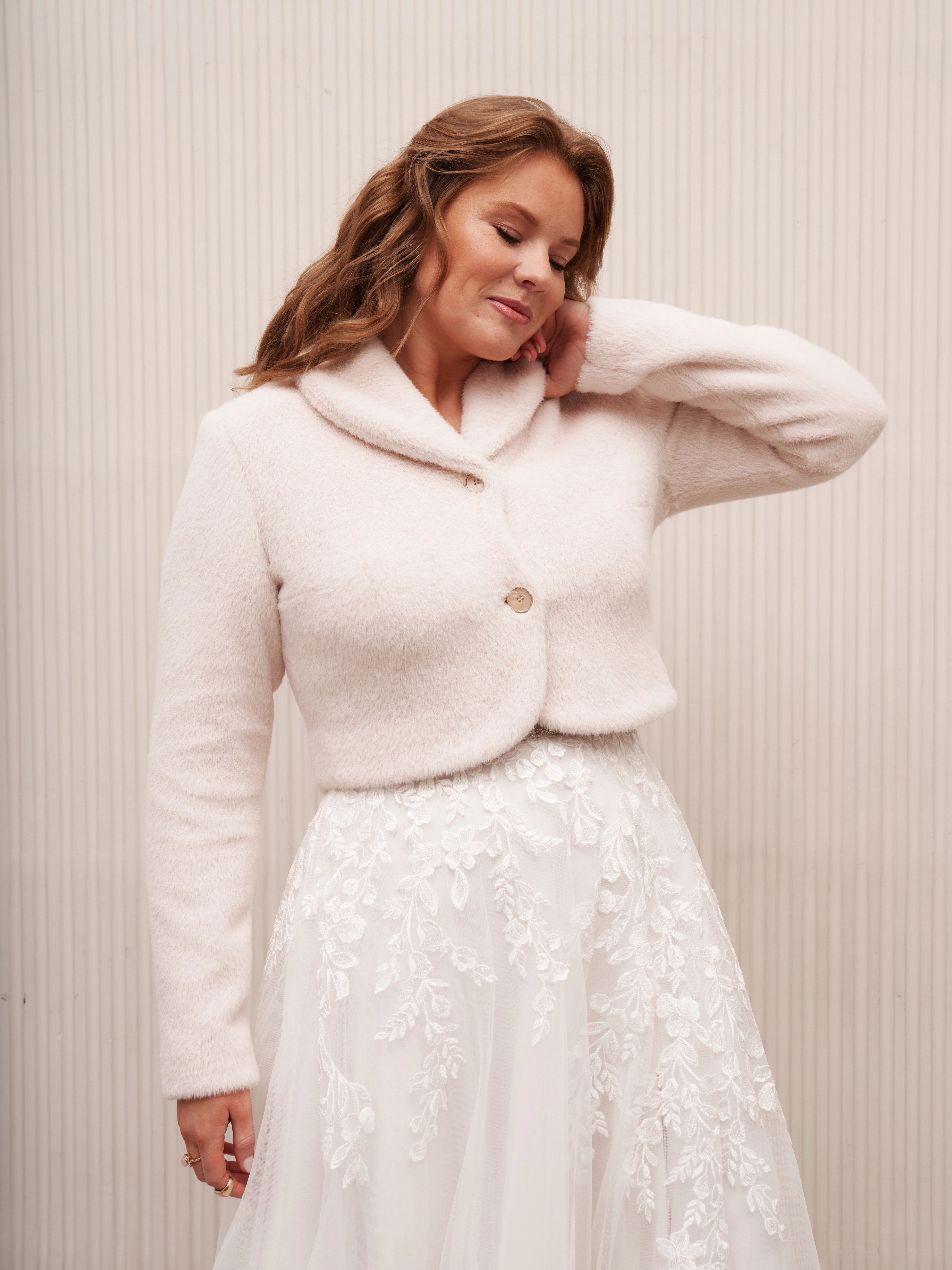 Blush Vegan Angora Bride Jacket