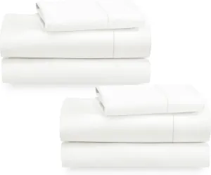 California Design Den 2-Pack Cotton Twin Sheet Sets - 400 Thread Count 100% Cotton Sateen - Extra Soft, Breathable & Cooling Sheets, Wrinkle Resistant, 2 Sets of Deep Pocket Bed Sheets - Pale Ivory