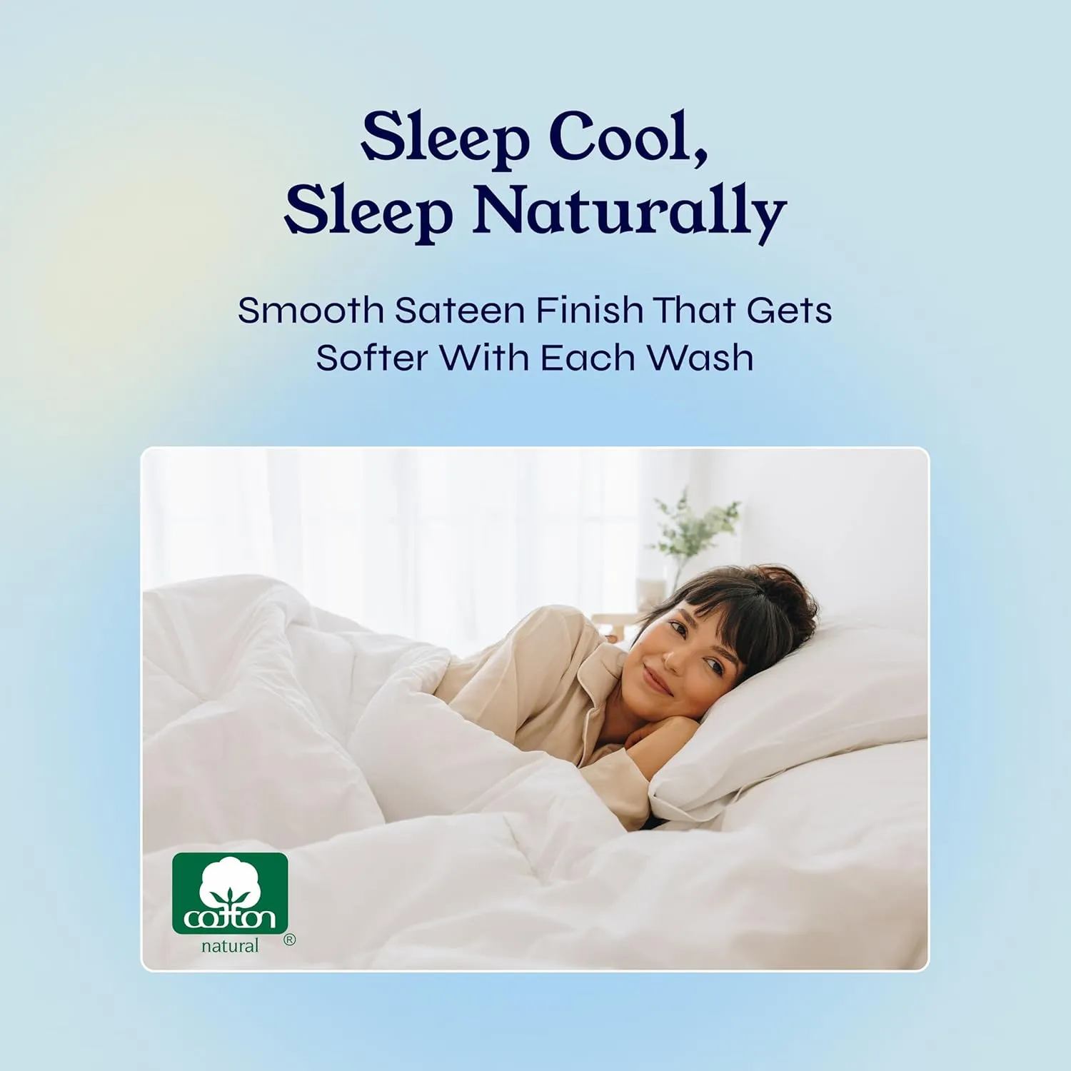 California Design Den Natural 100% Cotton Sheets for Queen Size Bed - Soft 400 Thread Count Sateen, Cooling Sheets,Deep Pockets with All Around Elastic for a Snug Fit, Durable Bedding Set - Pale Ivory